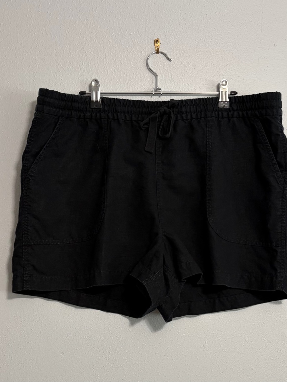 J Crew black high waist linen shorts size XL